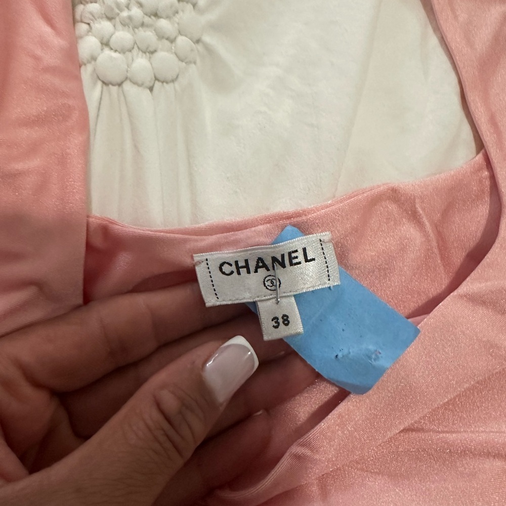 CHANEL Soft Pink Satin Dress